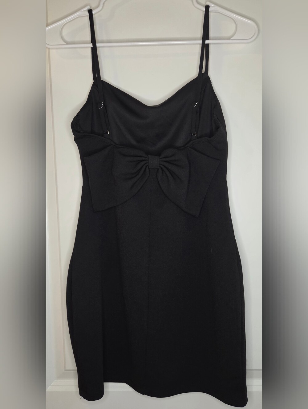 NWT Windsor Black Bow Back Mini Dress | Cowl Neck Bodycon Party Dress | Size Med
